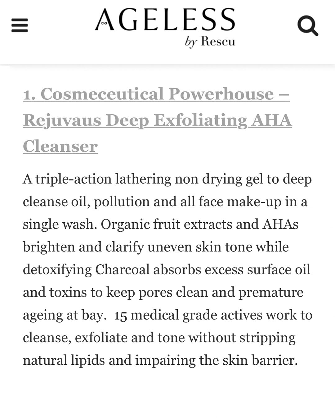 cosmeceutical Deep Exfoliating AHA Cleanser