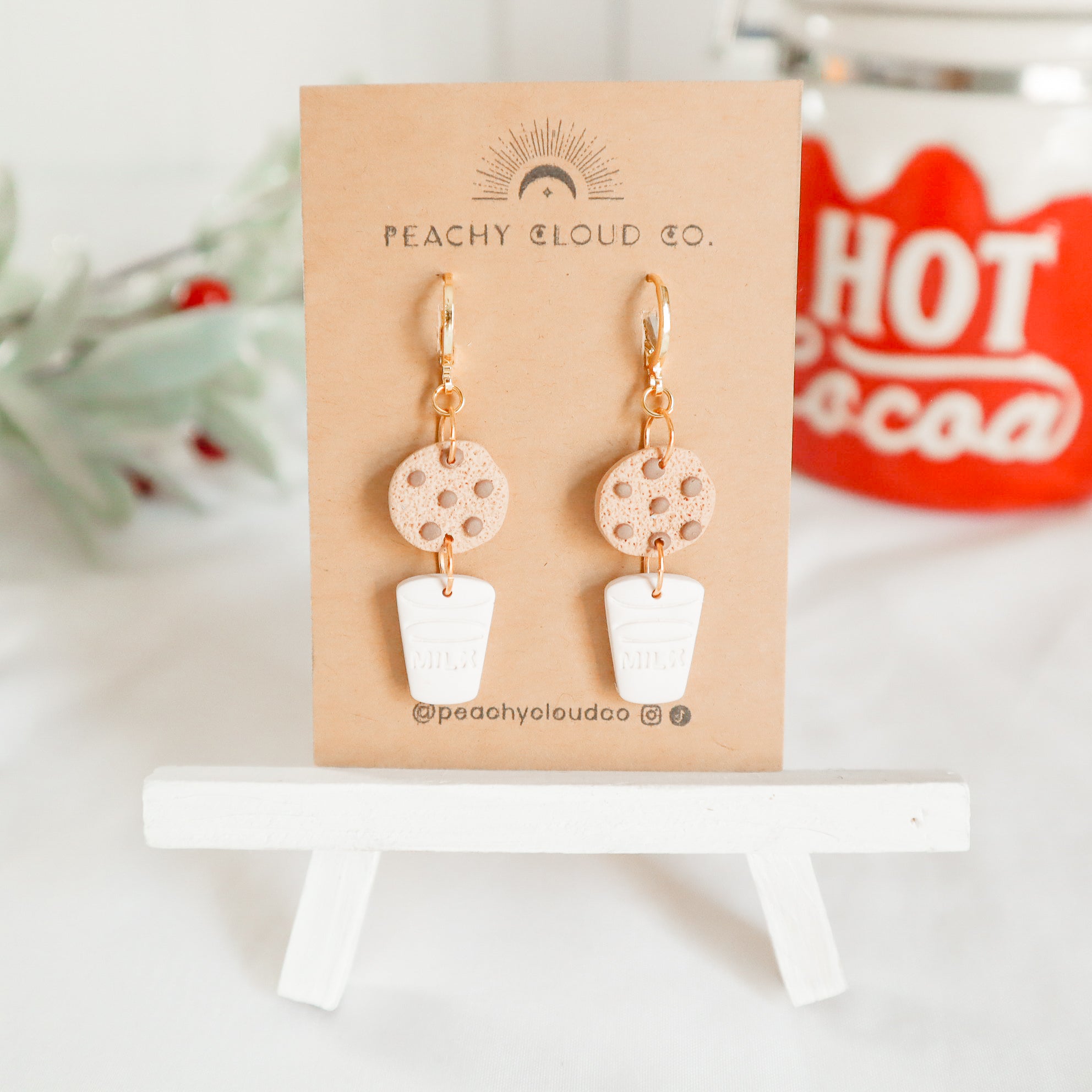 Milk & Cookie Huggie Dangles
