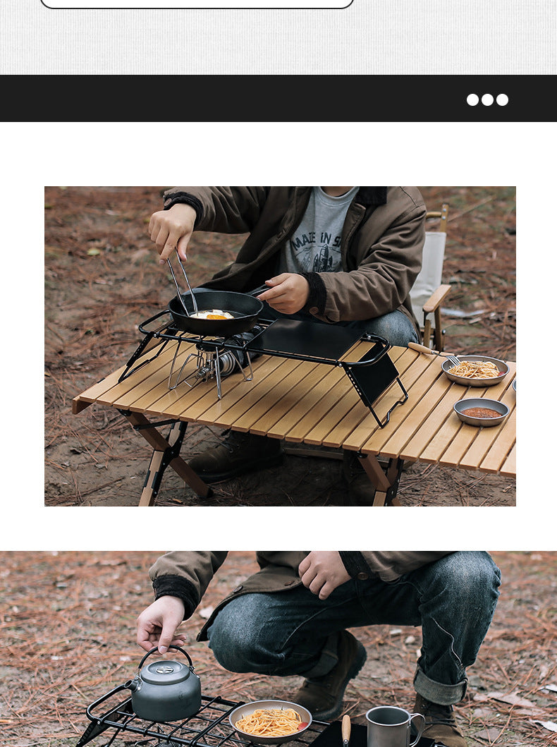 Portable 3-in-1 Design Camping Table for Grill with Mesh Desktop