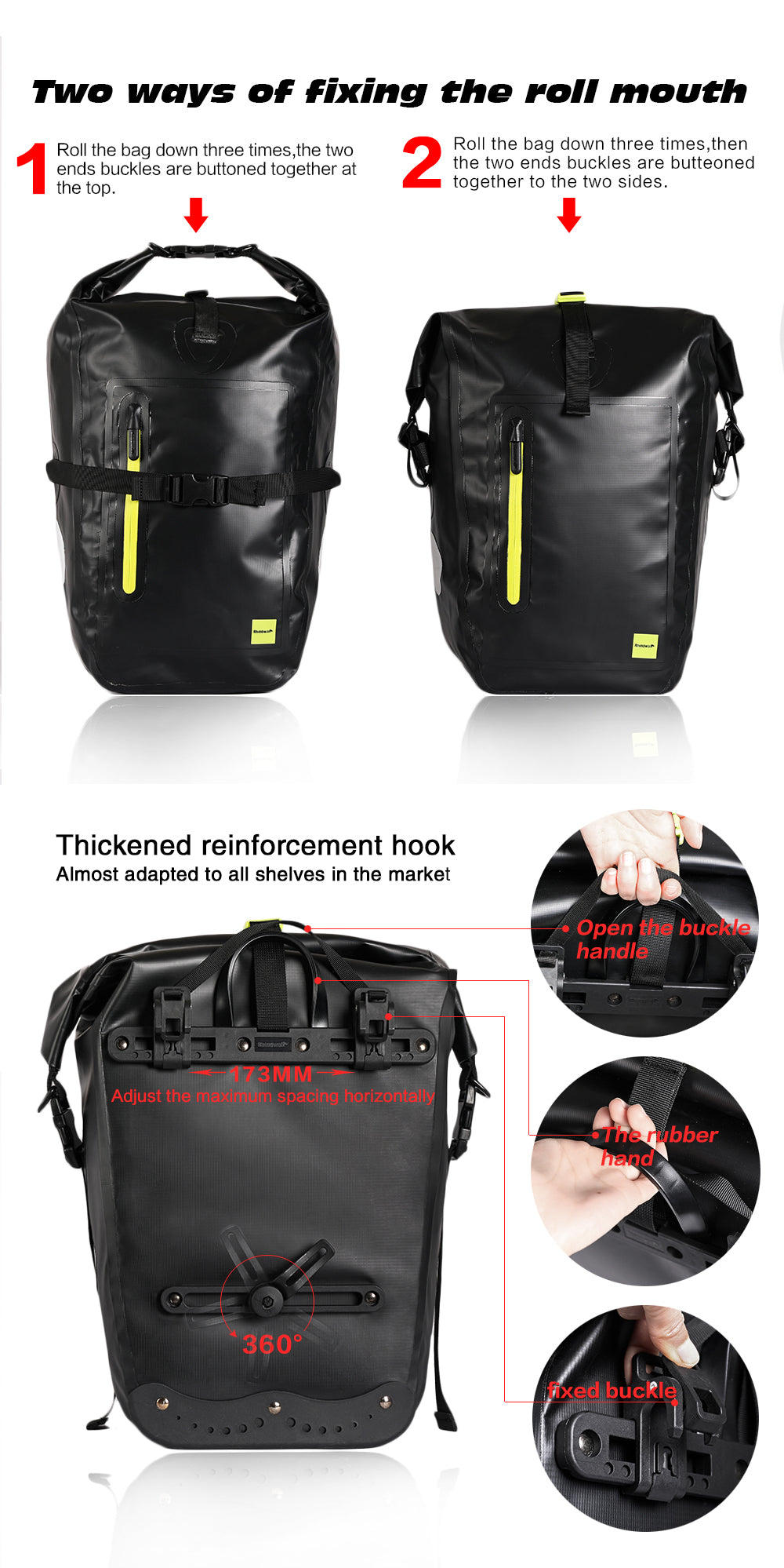 Rhinowalk Bike Pannier Bag 25L