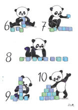 Afbeelding in Gallery-weergave laden, Cijferposter panda&#39;s 6 - 10
