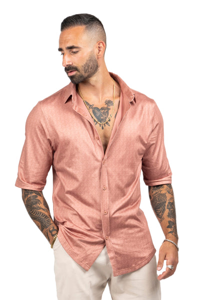Casual Dress Shirt | Stealth Neck Cocktail Tee - Sand | Shell Corp XX-Large