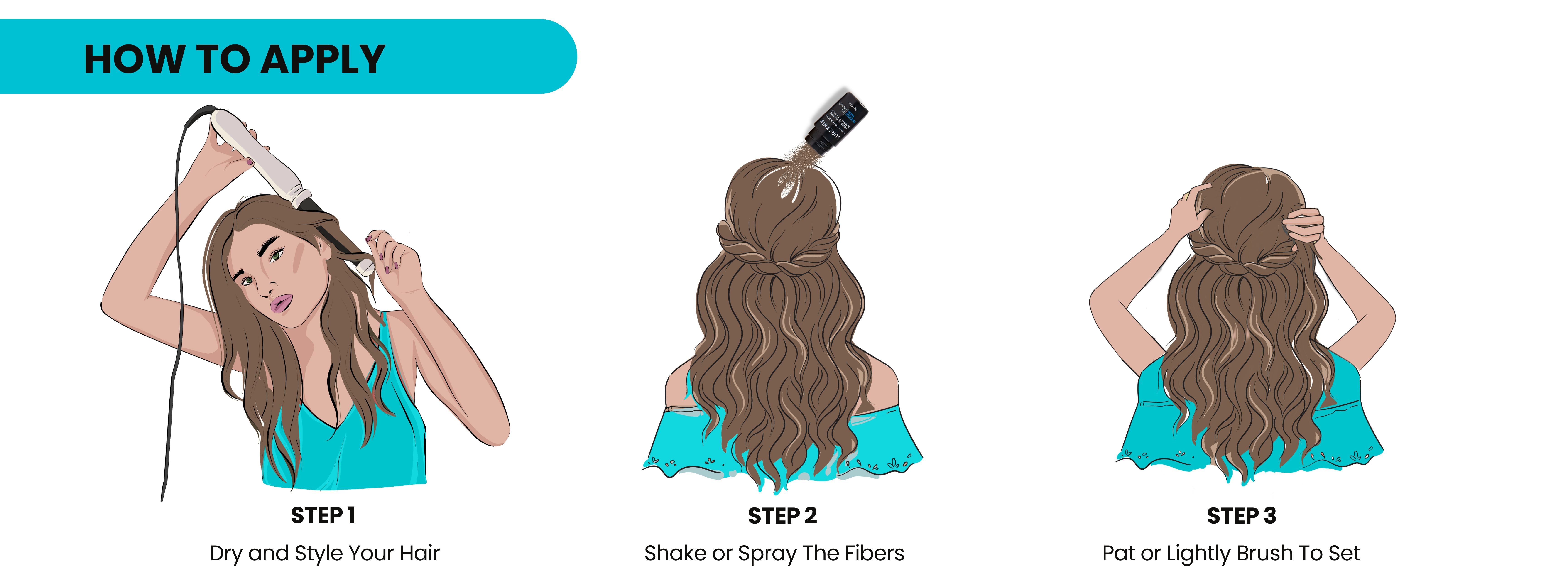 how to apply hair fibers