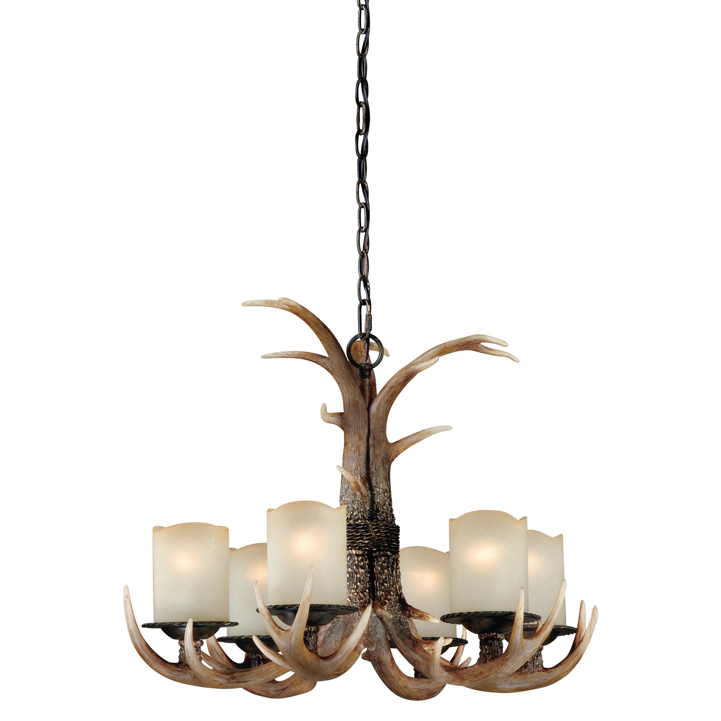 Vaxcel Yoho 6L Antler Chandelier Black Walnut H0016