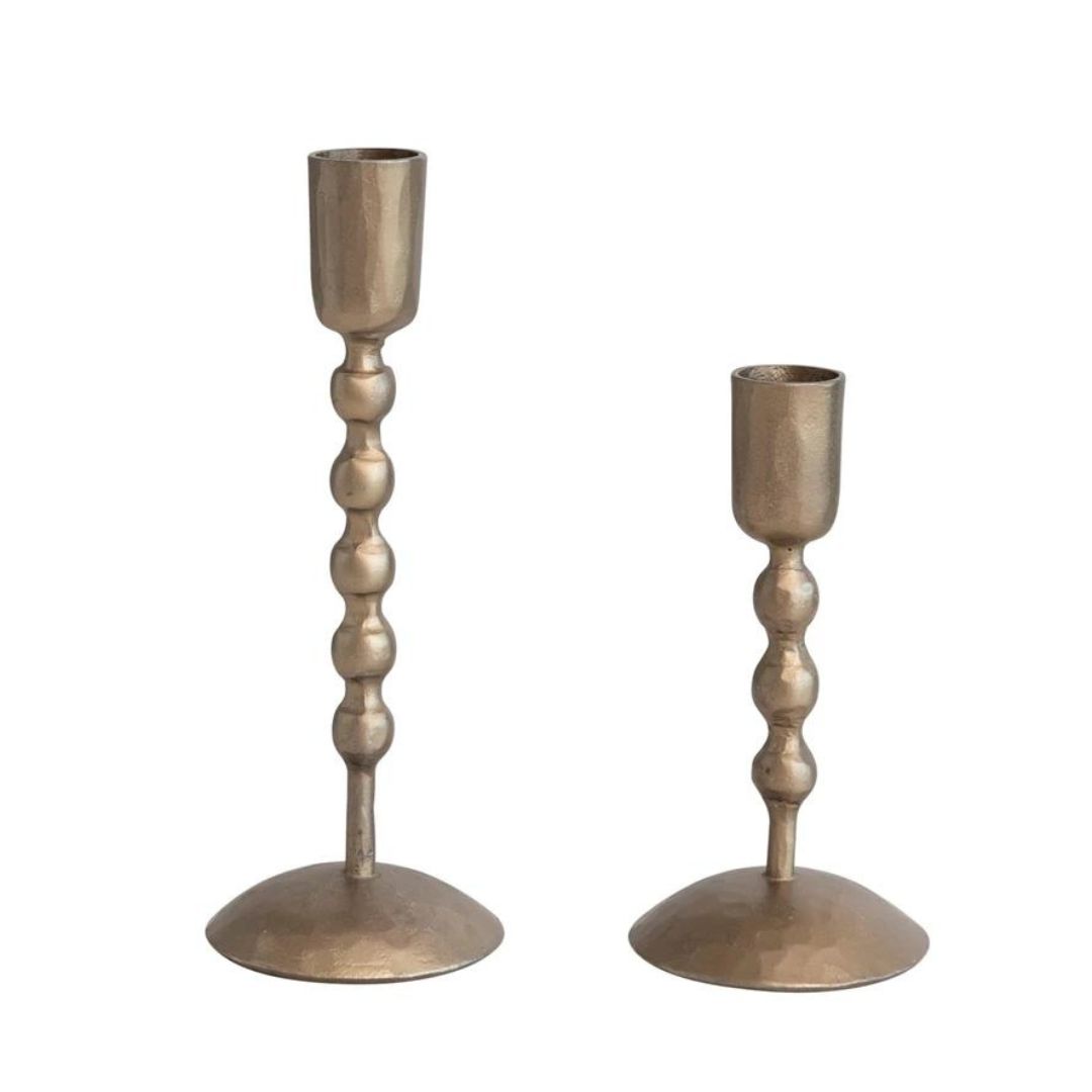 Tisdel Brass Taper Candle Holders, Set of 2