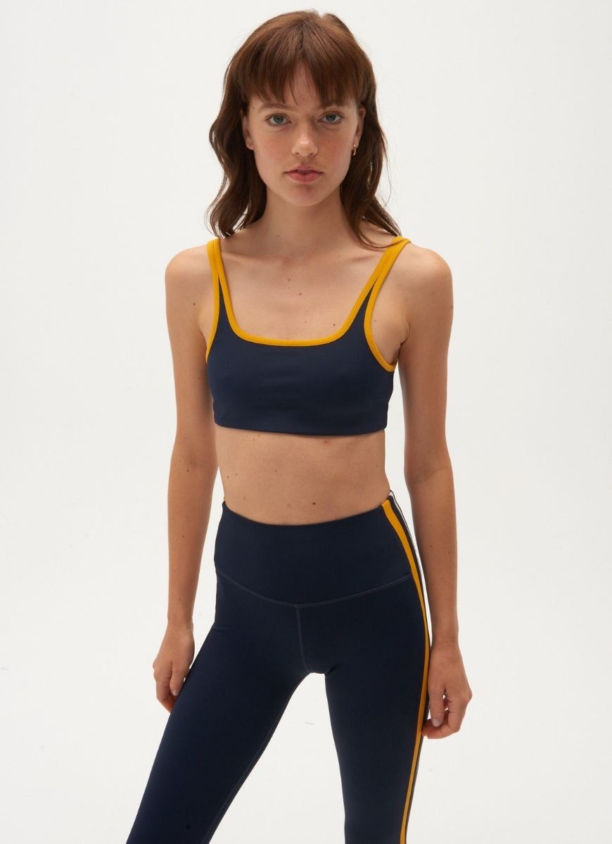 WOMEN'S 5 STRIPE SPORTS BRA - CHARCOAL