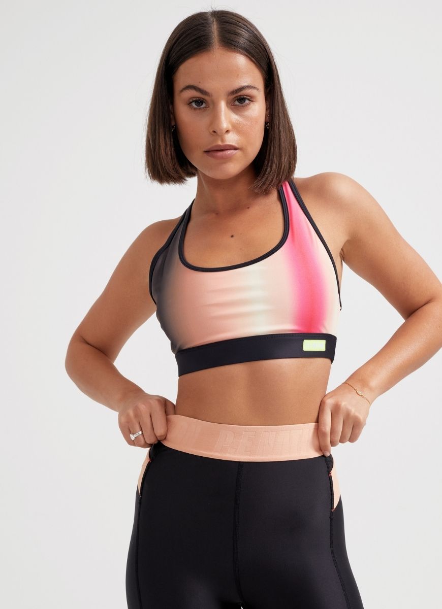 PE NATION Extra Time Sports Bra Gingham Print 22PE1C185 - Free