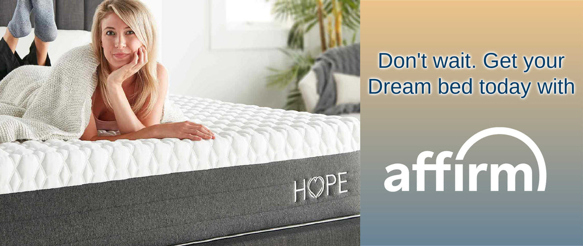 <financing with affirm, easy s, hope signature collection, luxury and comfort, memorymonthly payment foam mattress, hybrid mattress, supportive mattress, made in the USA> 