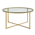 Glass Top Gold Coffee Table