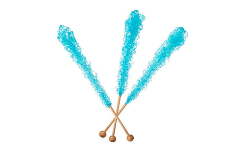 Light Blue & White Rock Candy Crystal Sticks - Cotton Candy and Original  Sugar Flavors