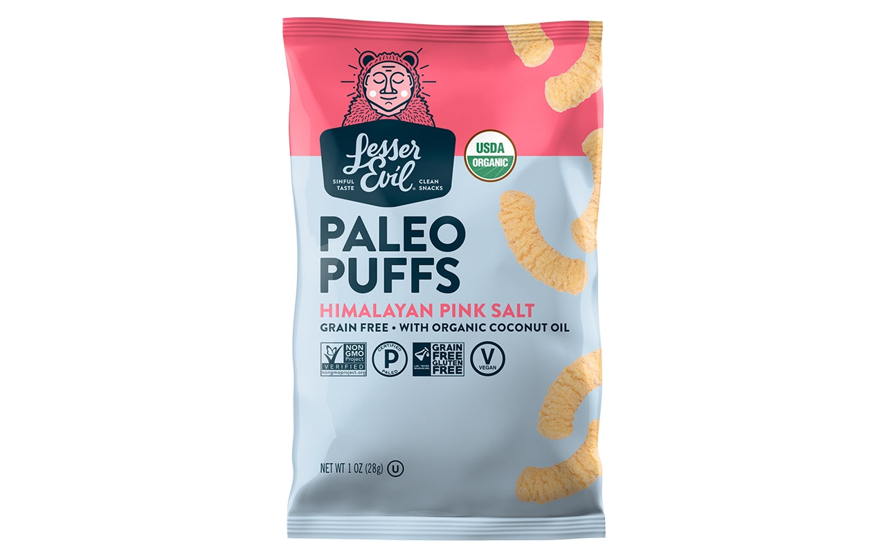 lesser evil paleo puffs himalayan pink salt