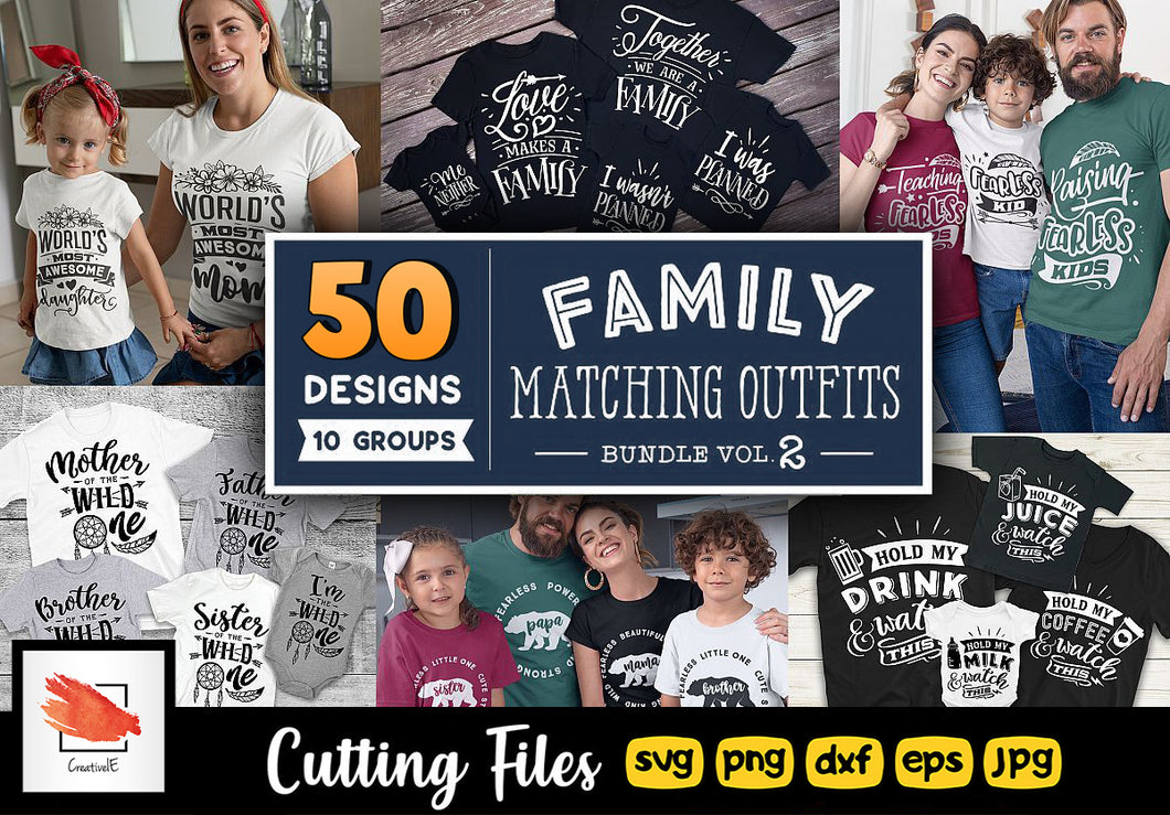 Download Family Matching Outfits SVG Bundle 50 Designs Vol 2 ...