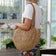 Straw Shoulder Bag in Beige