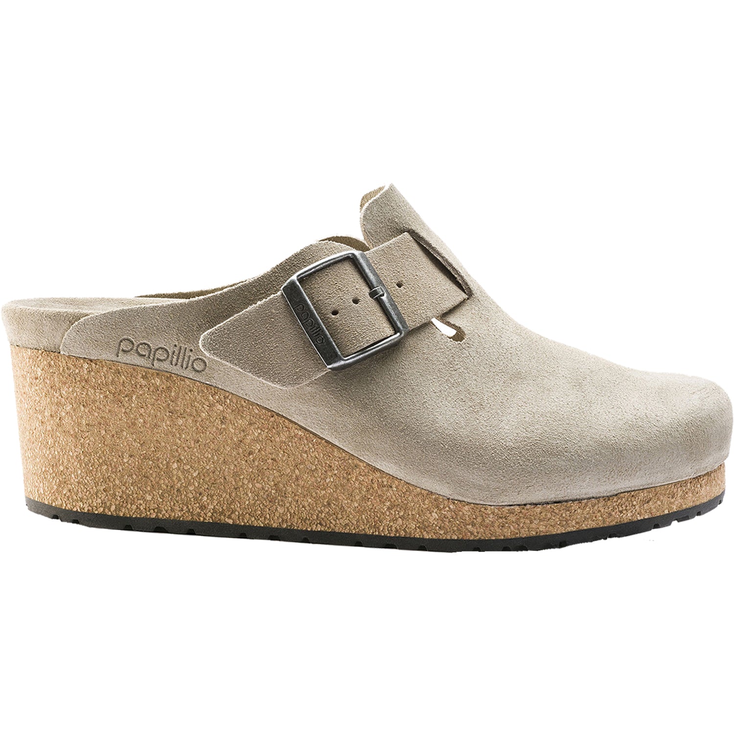 Birkenstock Papillio Fanny Taupe | Women's Wedge Clogs | Footwear etc.