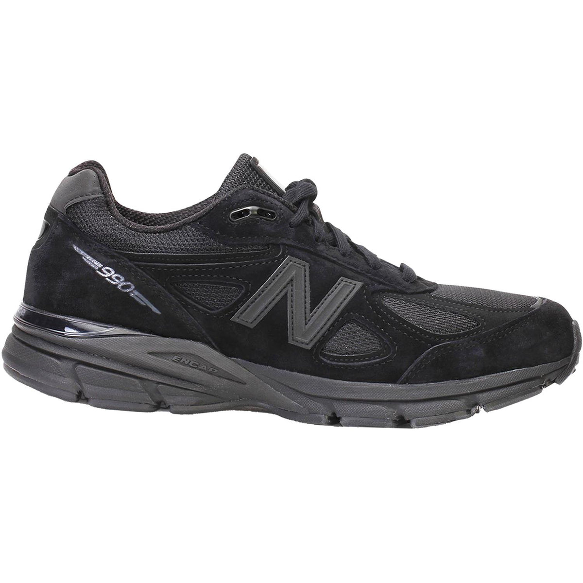 Men's New Balance M990BB4 Running Shoes Black/Black Leather/Mesh ...