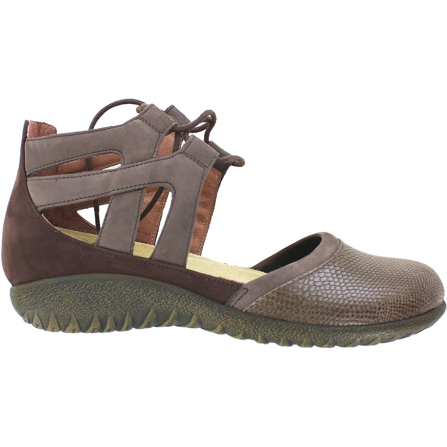 Women's Naot Kata Brown Lizard/Shiitake Leather/Nubuck – Footwear etc.