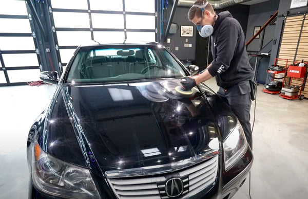 Larry polished the hood of the Acura RL before listing for sale
