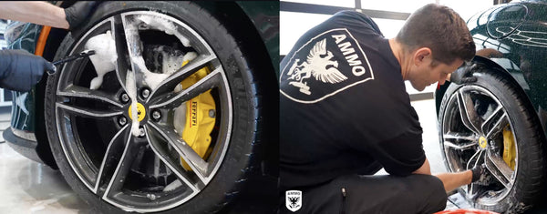 AMMO Wheel whoolie and detailing on Ferrari Roma