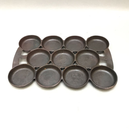 Vintage Cast Iron Muffin Gem Pan Mold 12 Muffins - antiques - by