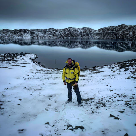 David Knoff standing in Antarctica