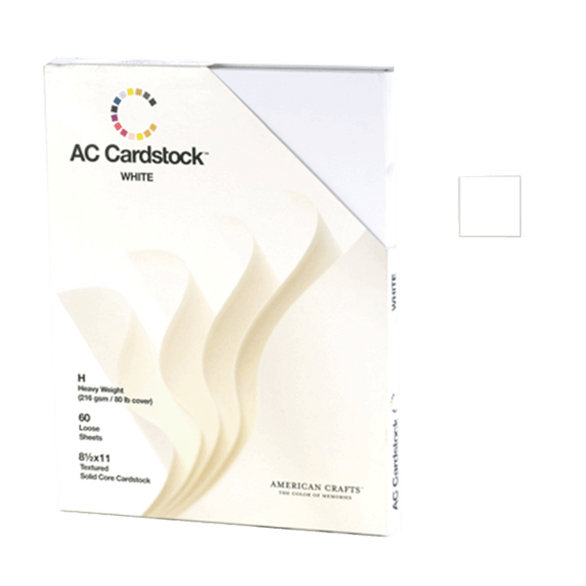 AC Cardstock White Color Heavy Weight 5 x 7 Textured 60 Loose Sheets 80lb