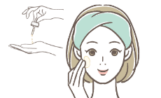 ご使用前に軽く振り、2～3プッシュ程度を手のひらに取ります。顔全体に塗布し、やさしく顔全体を包み込むようになじませます。