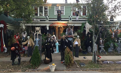 home haunt decorated for Halloween