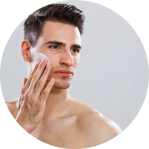 man using skincare