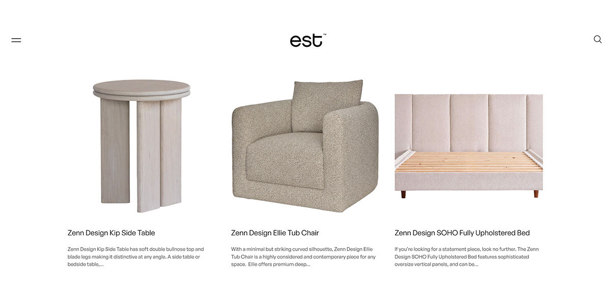 Est Living Product Feature – Zenn Design