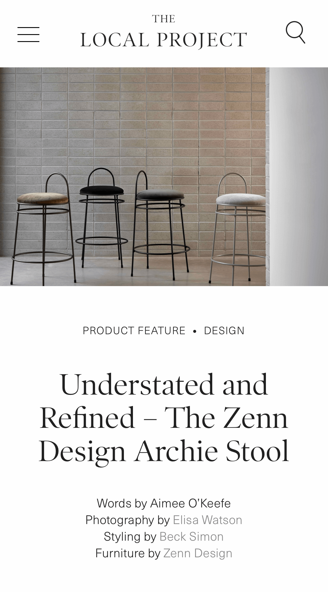 The Local Project - Understated and refined, the Zenn Design Archie Stool