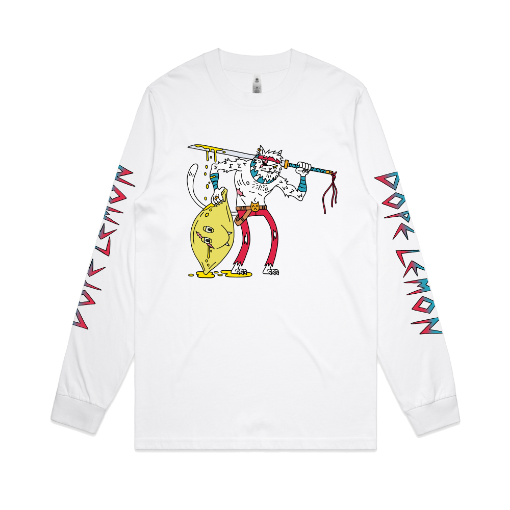 Dope Lemon / Sword Cat White Longsleeve - Dope Lemon AUS product image