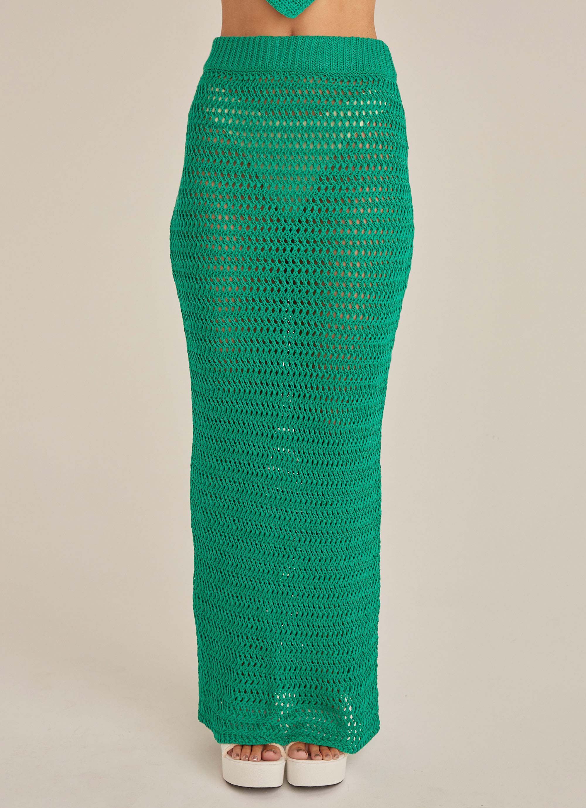 Free Time Crochet Maxi Skirt - Green – Peppermayo NZ