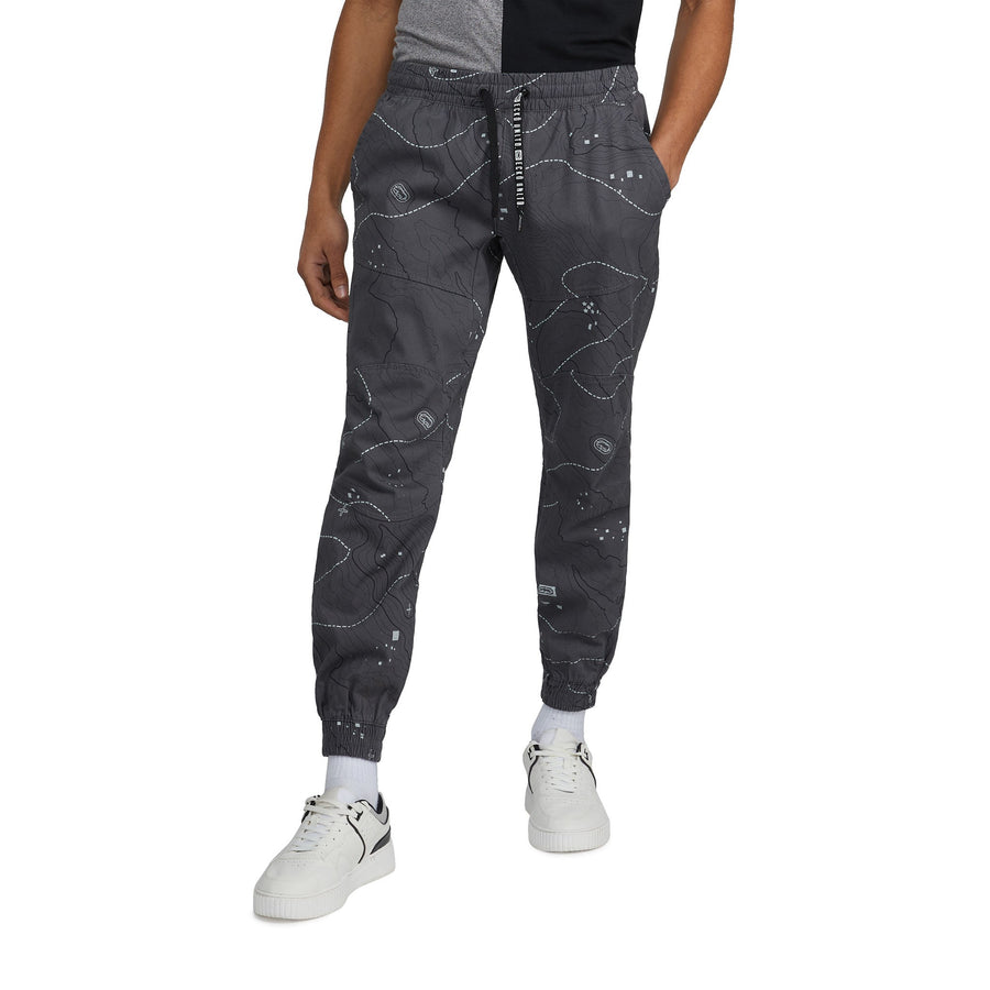 Mauro Stretch Cotton Twill Cuffed Cargo Jogger Pants in Burnt