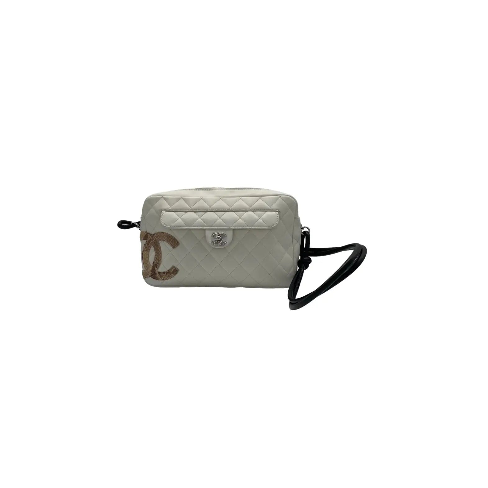 Beige Quilted Cambon Shoulder Bag Mini