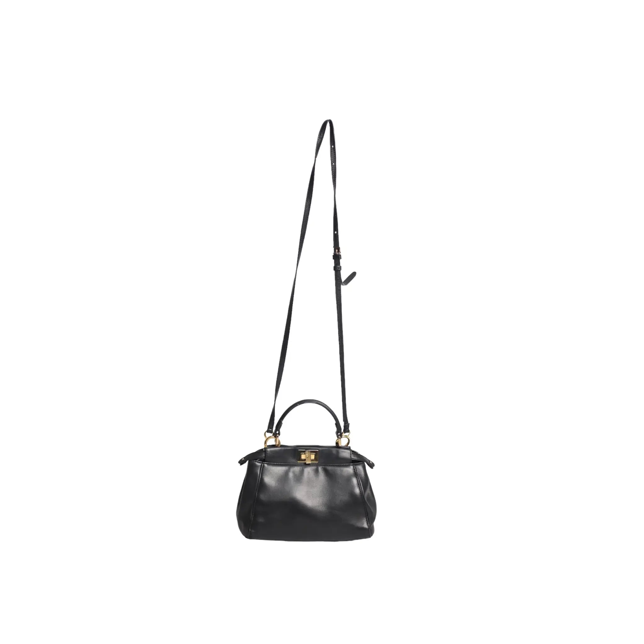 FENDI Nappa Mini Peekaboo Iconic Satchel Black 1226527