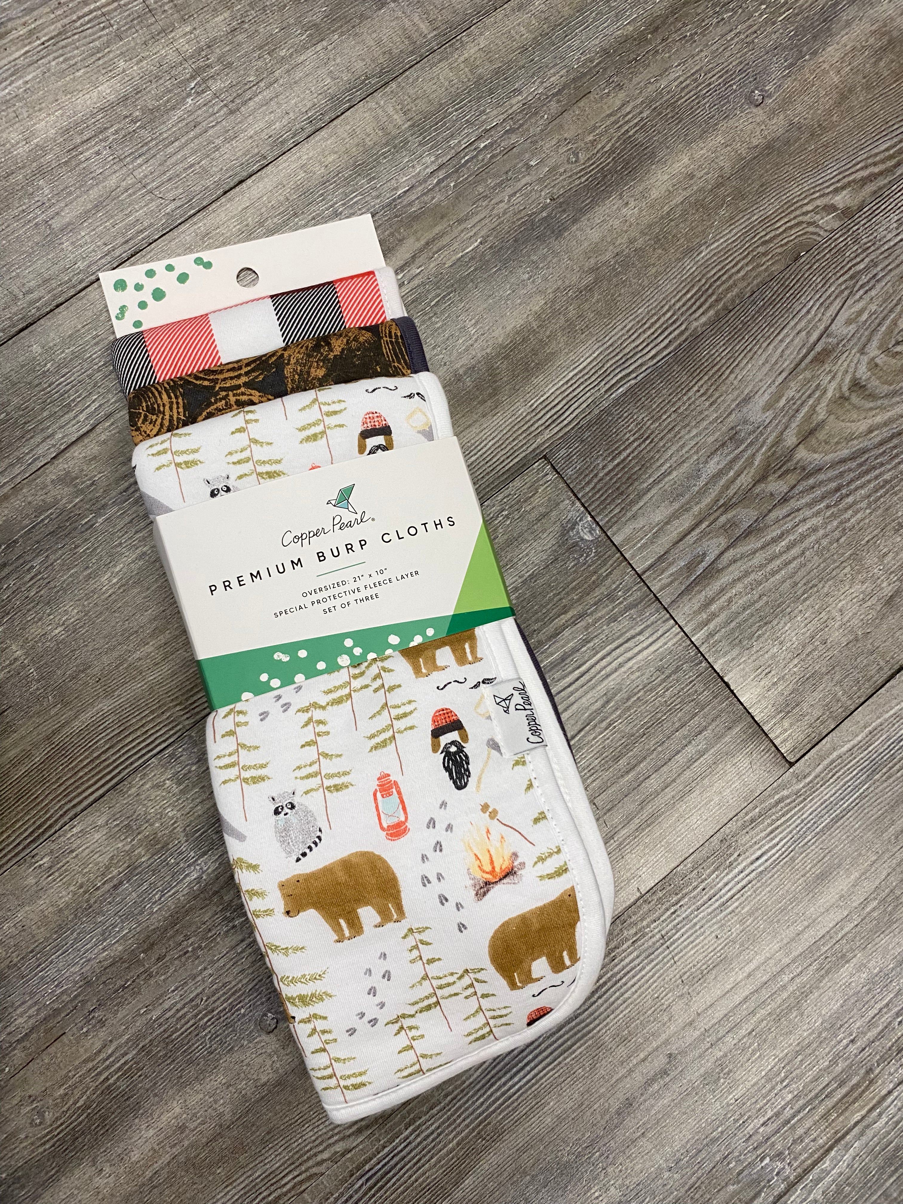 Copper Pear Burp Cloths “ Lumber”