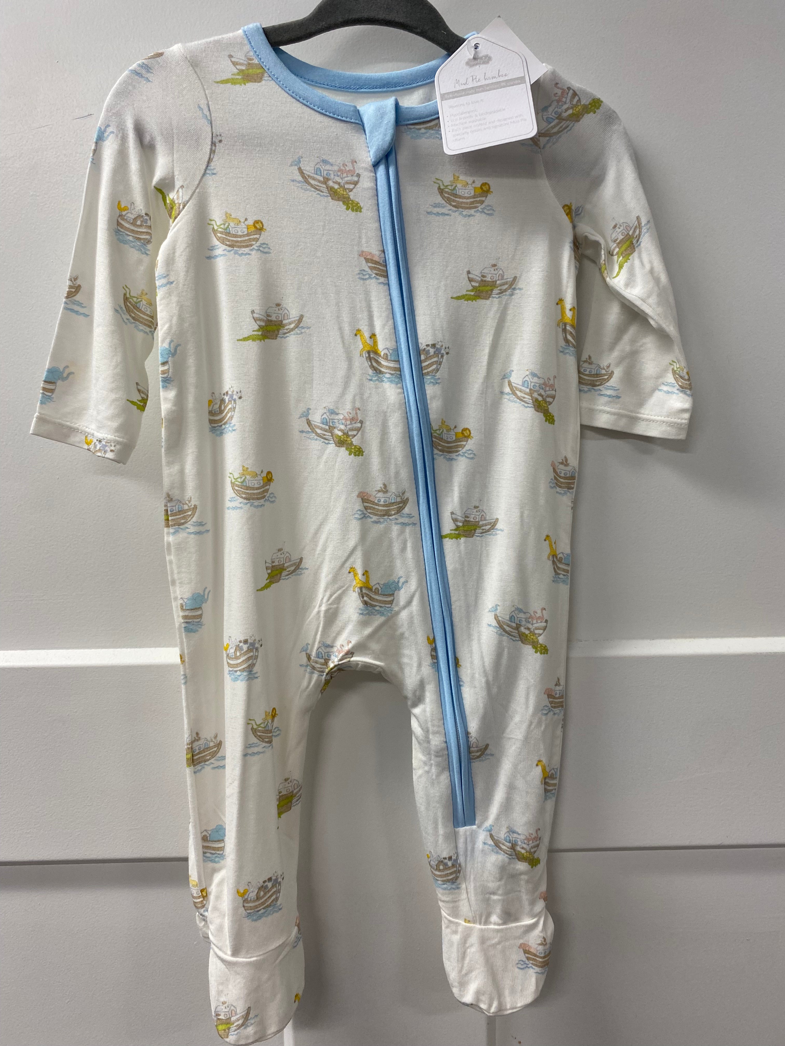 Mud Pie - Noah’s Arc Zip-up Footie