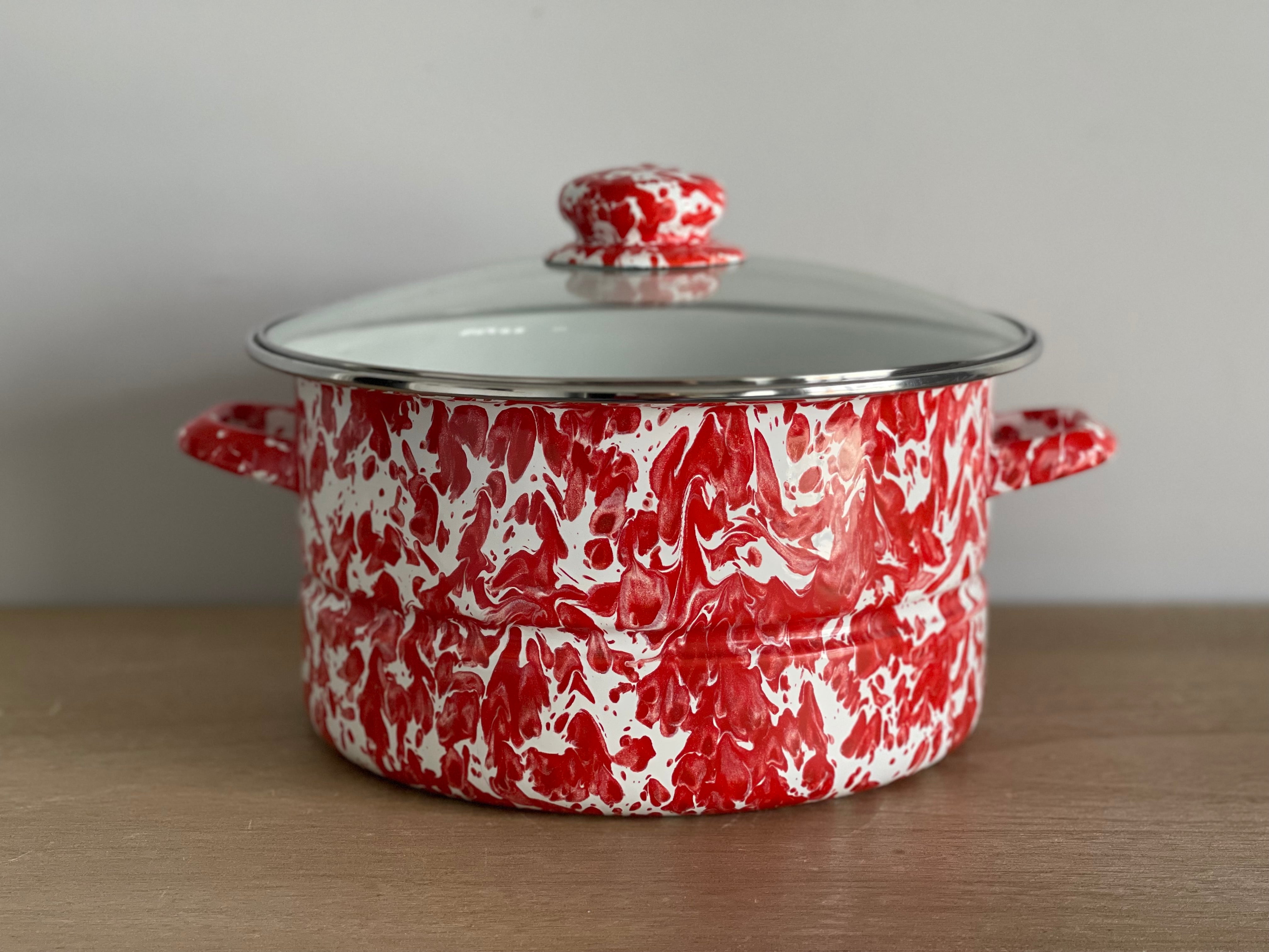 Red Swirl 6qt Stock Pot