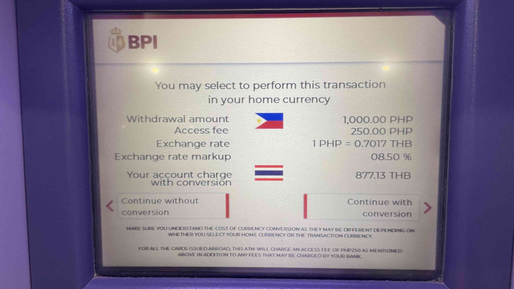 フィリピンのATMでクレジットカードを使ったキャッシング方法