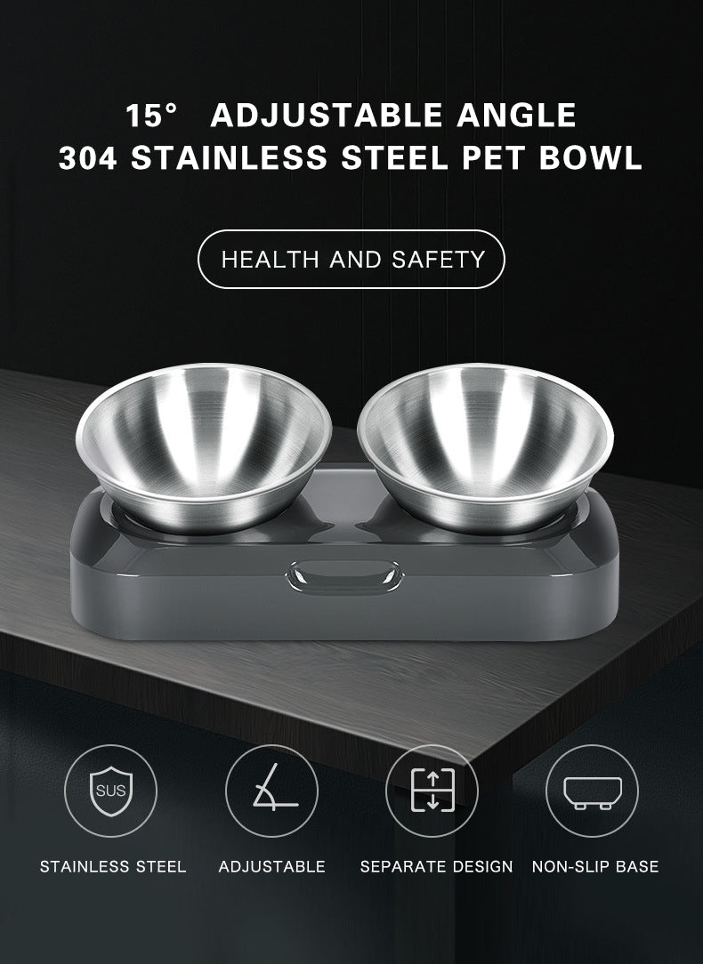 Cat and Dog Bowls, Raised Food Water Bowl with Stainless Steel Bowl, 0 ...