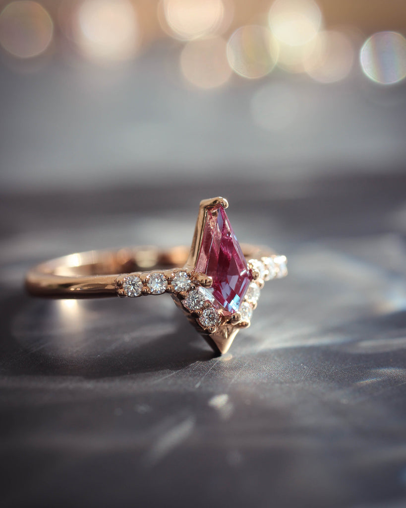 Bridal Ring Set with Colour Changing Alexandrite | Gold Rings Online