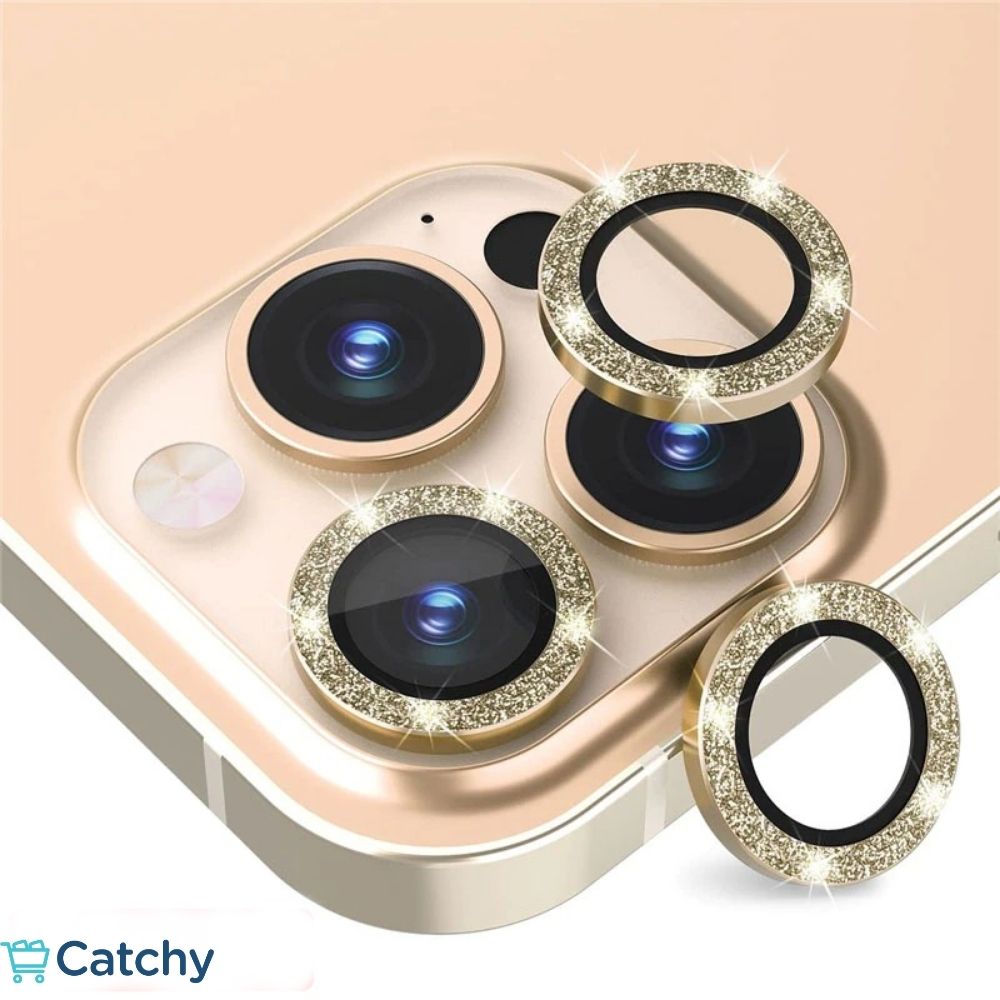 Golden Artificial Diamond Camera Len Protector Good - Temu