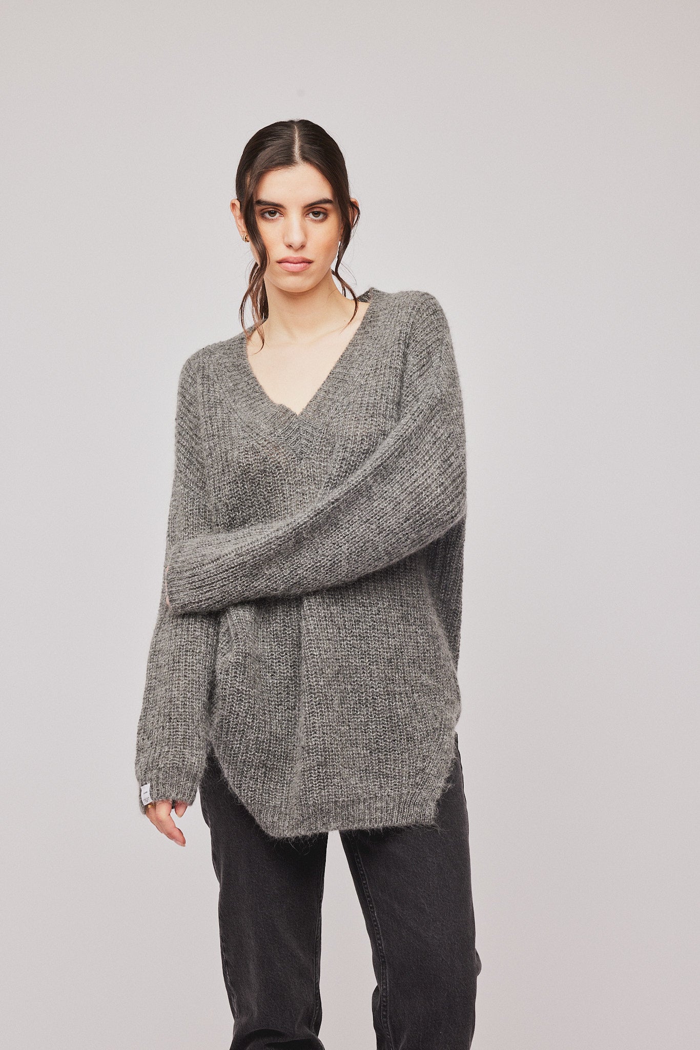 Florie V-Neck Sweater - Winter Grey – Once Untold