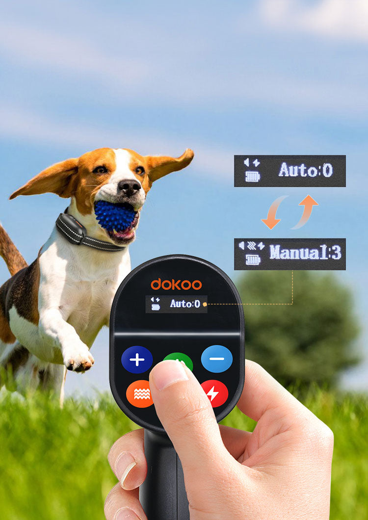 dokoo dog collar auto mode and manual mode easy switch