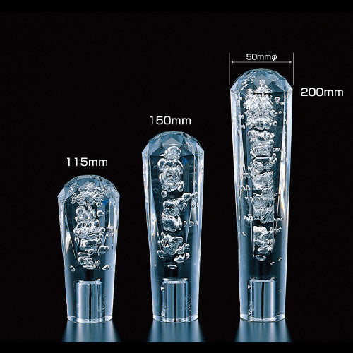 ダイヤモンドカット泡シフトノブ　クリアー