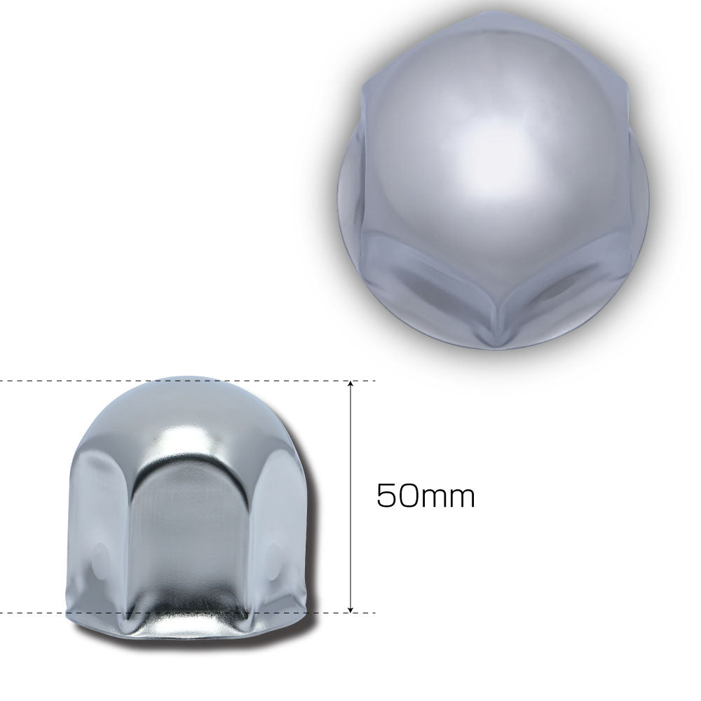 丸型ナットカバー 41ｍｍ ステンレス/クロームメッキ 高さ50mm 8個入