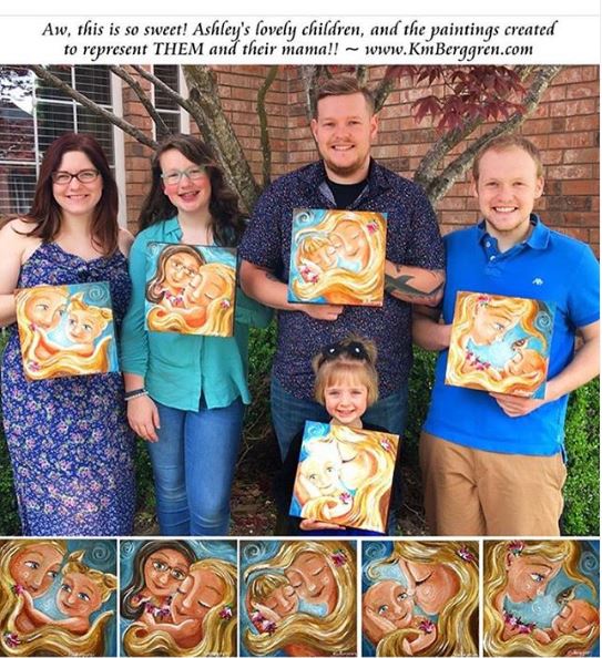 Paintings for each kid - family artwork gifts that can be passed down by KmBerggren, motherhood artist