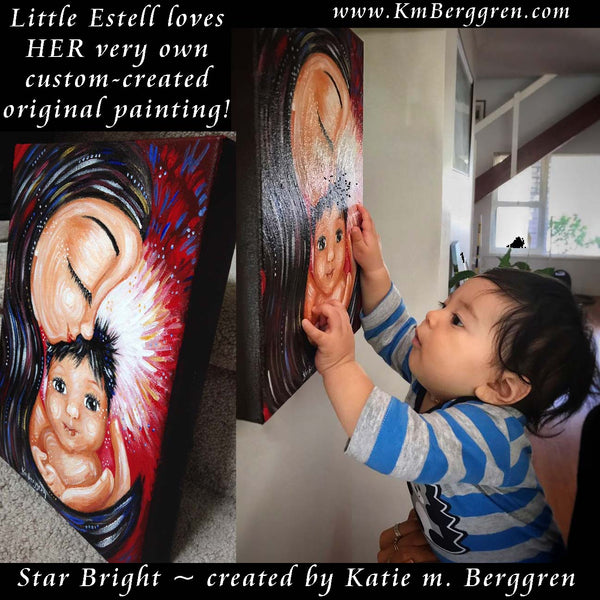 custom art kmberggren, personalized family painting on canvas, personal customized original painting, original art for family kmberggren kim berggren