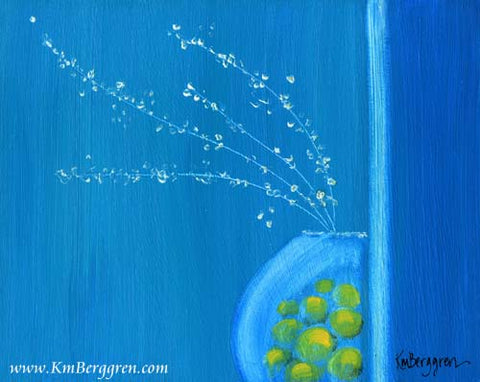 simplicity artwork, blue paintings, blue art print with lemons, paintings of lemons, minimalist art, simple painting with fruit, blue art with flowers, minimal art