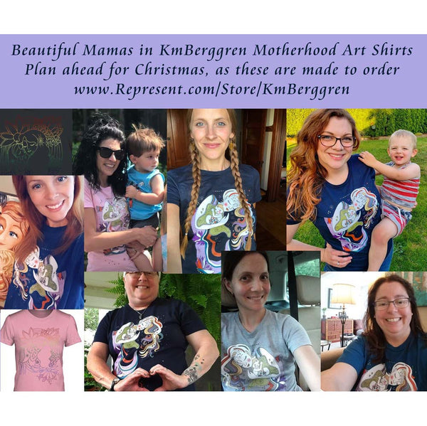 kmberggren shirt, mom art shirt, hoodie with line drawing of baby, baby mom art sweatshirt, hoodie art, printed art on vneck, fitted mom art tee, art print on shirt katie m berggren